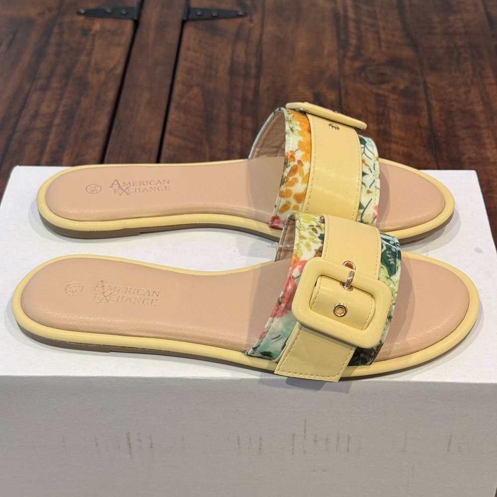 American Exchange Floral Slide Sandal